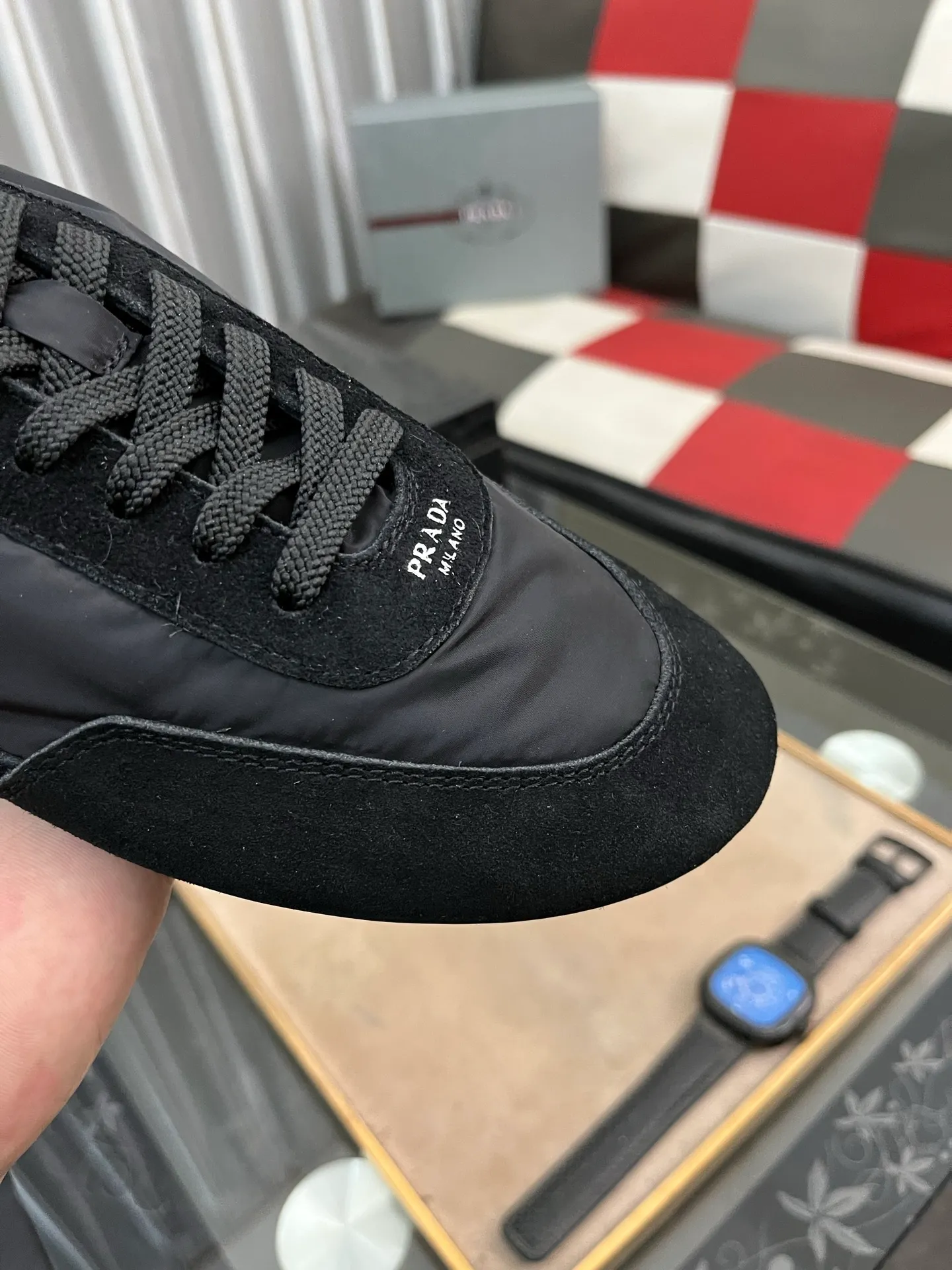 Men's shoes 💰500⌚️⌚️【PRADA】Prada - high-end quality original order 🔍🔍🔍 casual sports shoes - Upper: 🔝Nappa calfskin, brand high mercerized canvas, shoe body brand metal fasteners, tongue silk screen brand logo - Lining: water-dyed cowhide - Outsole: ultra-light TPU foam; molded outsole -Ultra-high quality control and fine workmanship: outstanding (high-end, extravagance, class) -Size: 38-446️⃣colors available
